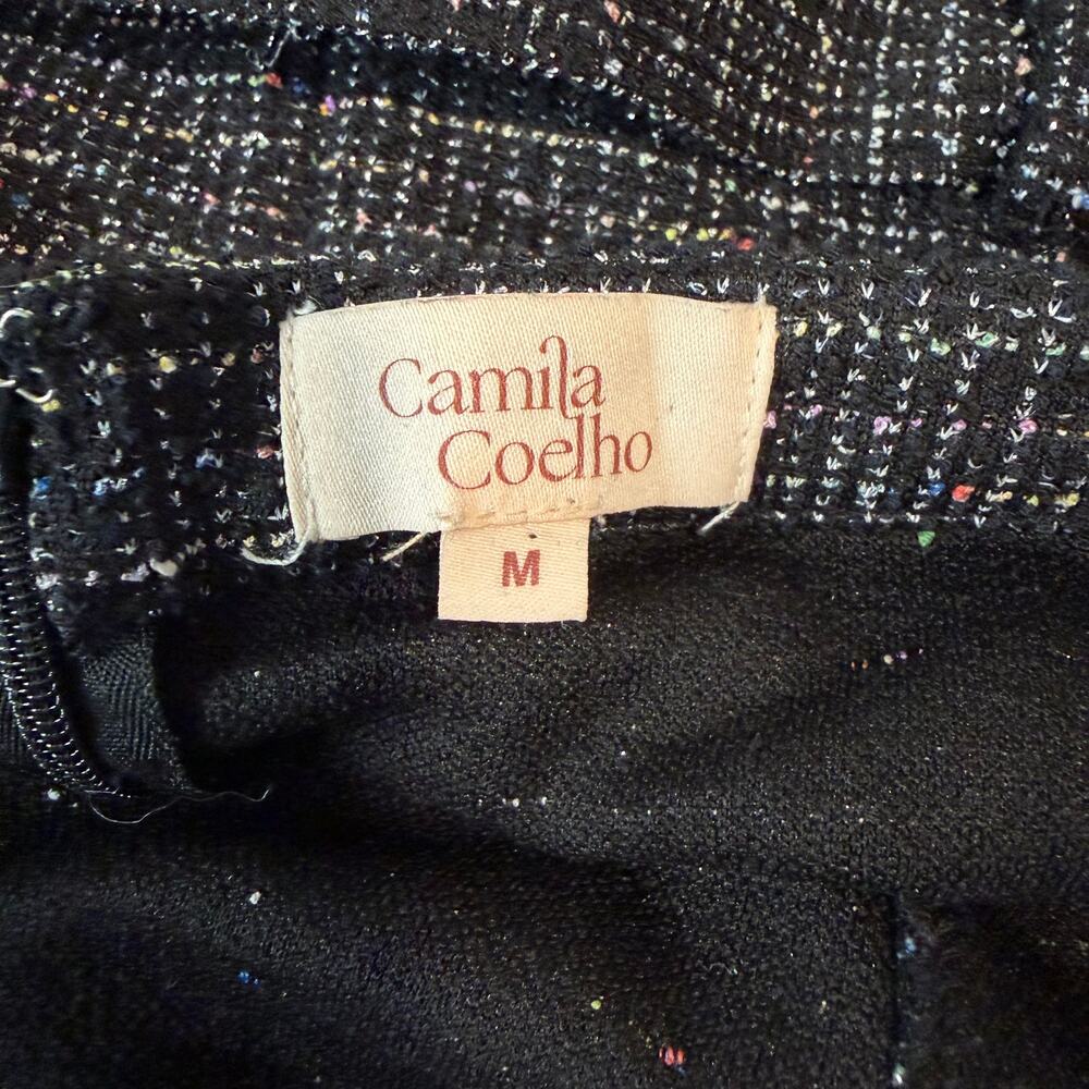Camila Coelho x REVOLVE Tweed Vanessa Strapless Top Belted Metallic Black - Picture 10 of 12